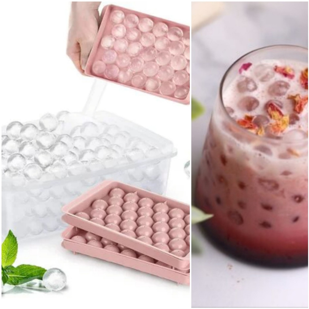 3X Round Ice Cube Trays Ball 99 balls Maker Mold for Freezer lid